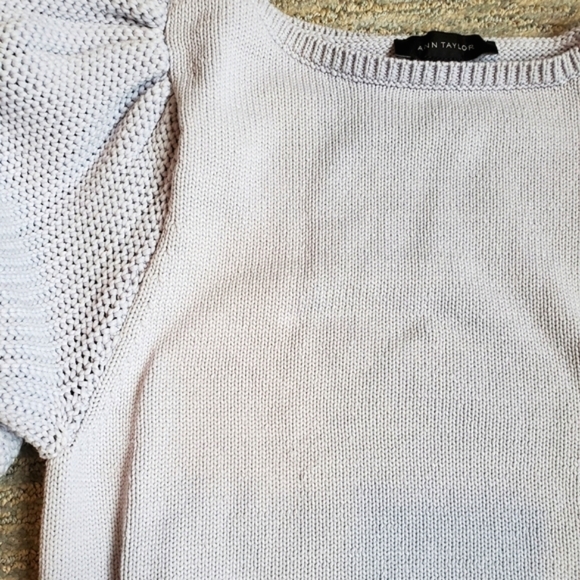 Ann Taylor Ice Blue Puff Sleeve Knit Sweater - Picture 9 of 9